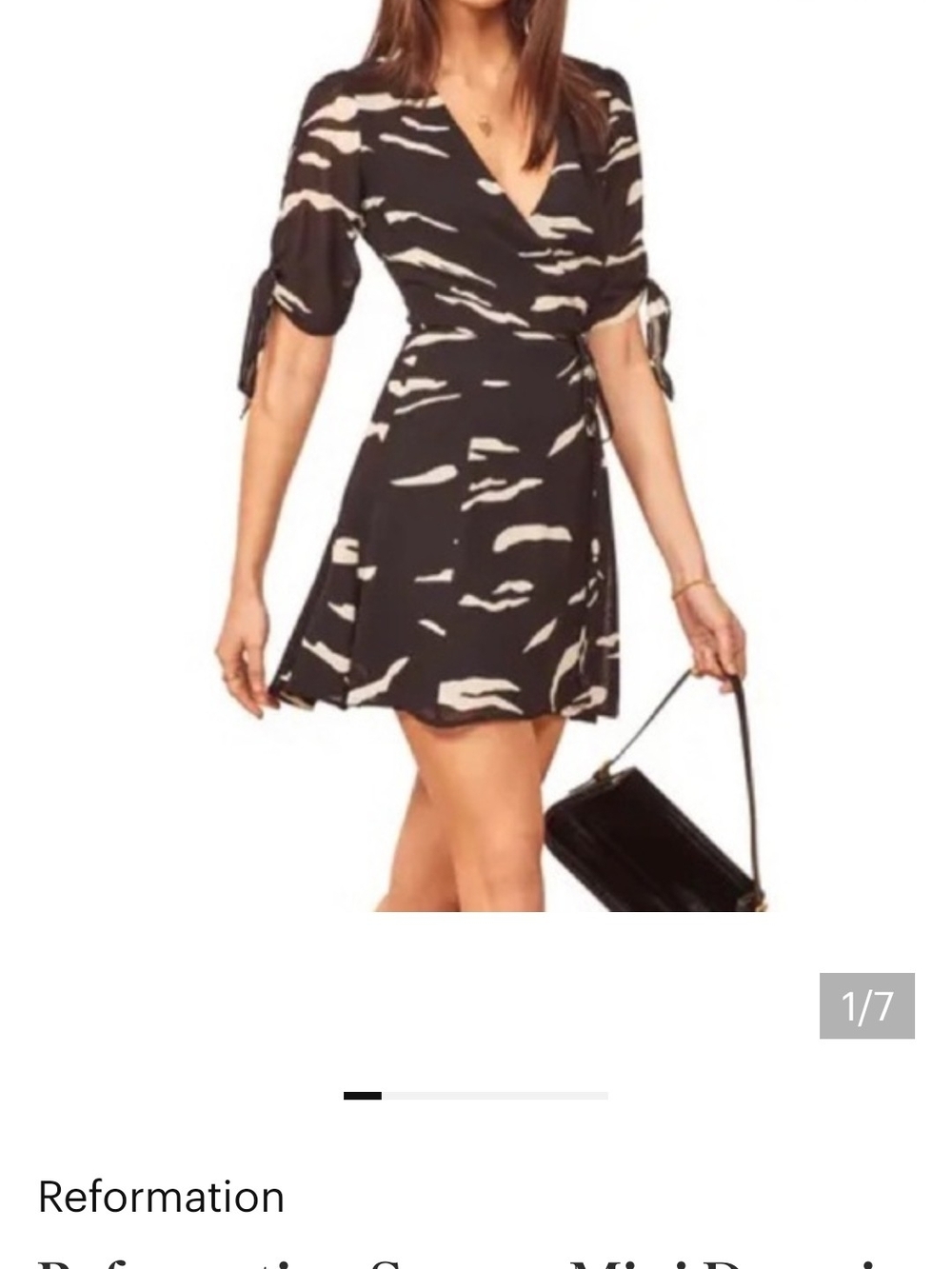 Reformation Sammy Wrap Mini Dress in Mustang Print Size S